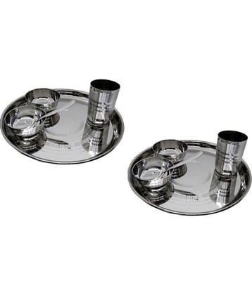 Dynore 10 pcs Dinner set White Stainless Steel Dinner Set ( Pack of 10 )