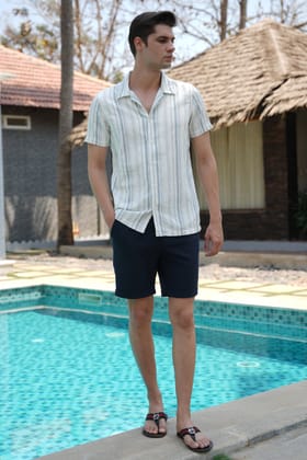 Harper - Cotton Striped Shirt - Grey-S-38 / GREY