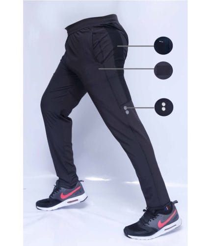 Black Polyester Lycra Track Pant