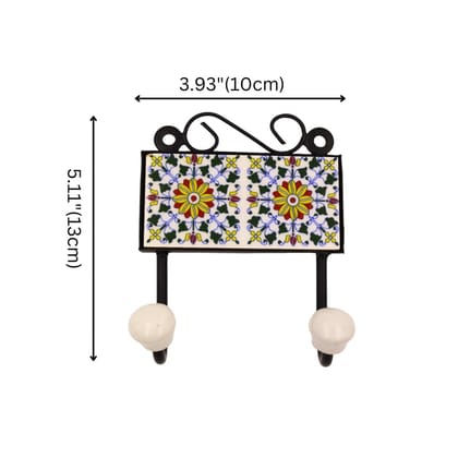 Blue Pottery Inspired  Wall Hook Hanger