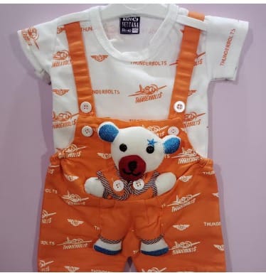 Boys Dungarees with cute teddy embossed, Kids Dungaree for Summer, Kids Clothing Set for Summer, Kids Clothing Set, Dungaree for Kids