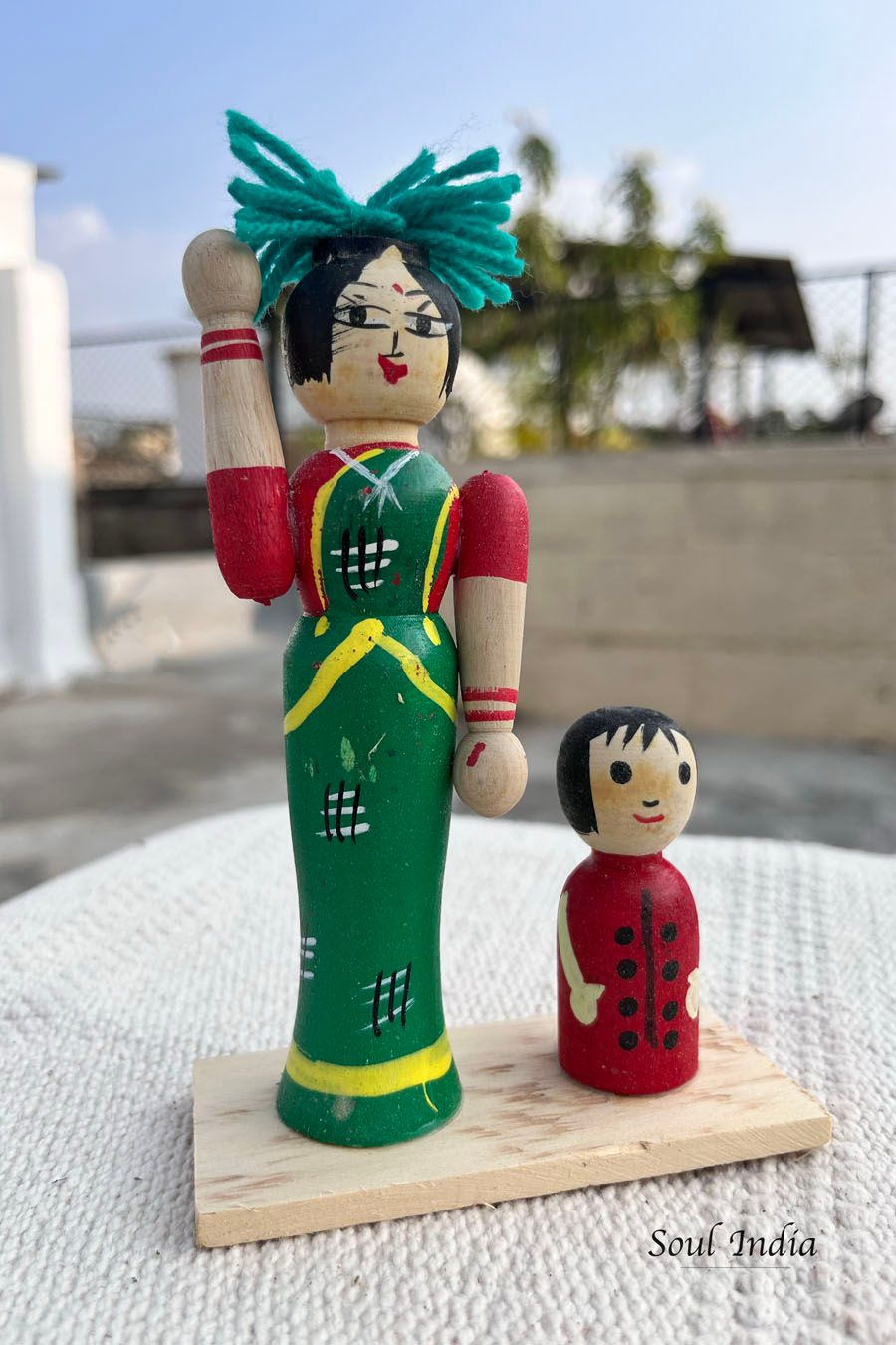 Handcrafted GI TAGGED Channapatna Wooden Mother & Child