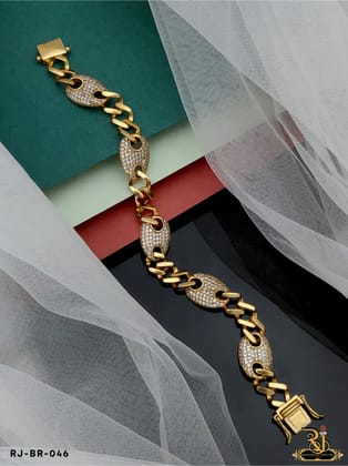 High Quality Oval Design Diamond Bracelet for Men BR-046-8 inch