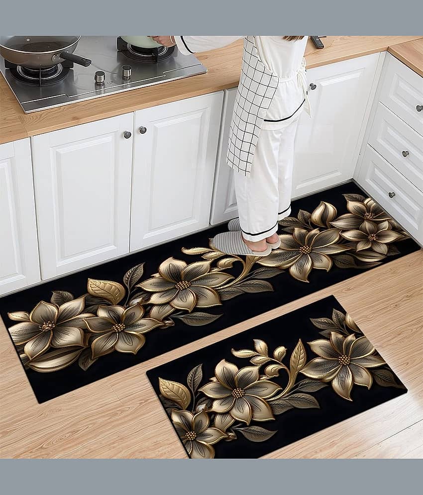 mahek accessories Set of 2 Anti-skid Rubber Door Mat ( 40 X 60 cm ) Assorted
