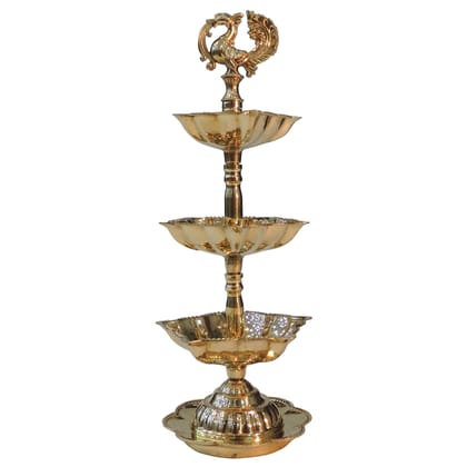 Brass Table Decor 3 Step Murga Deepak (FMAS782 C)