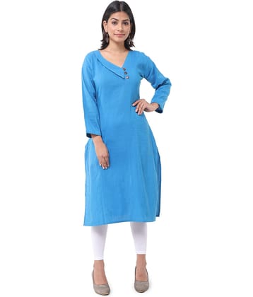 DESHBANDHU DBK - Blue Cotton Women's Straight Kurti