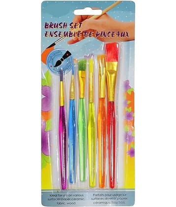 ECLET Set of 6 Different Sizes Synthetic Flat Paint Brush for Oil, Acrylic Paintings - Painting Art