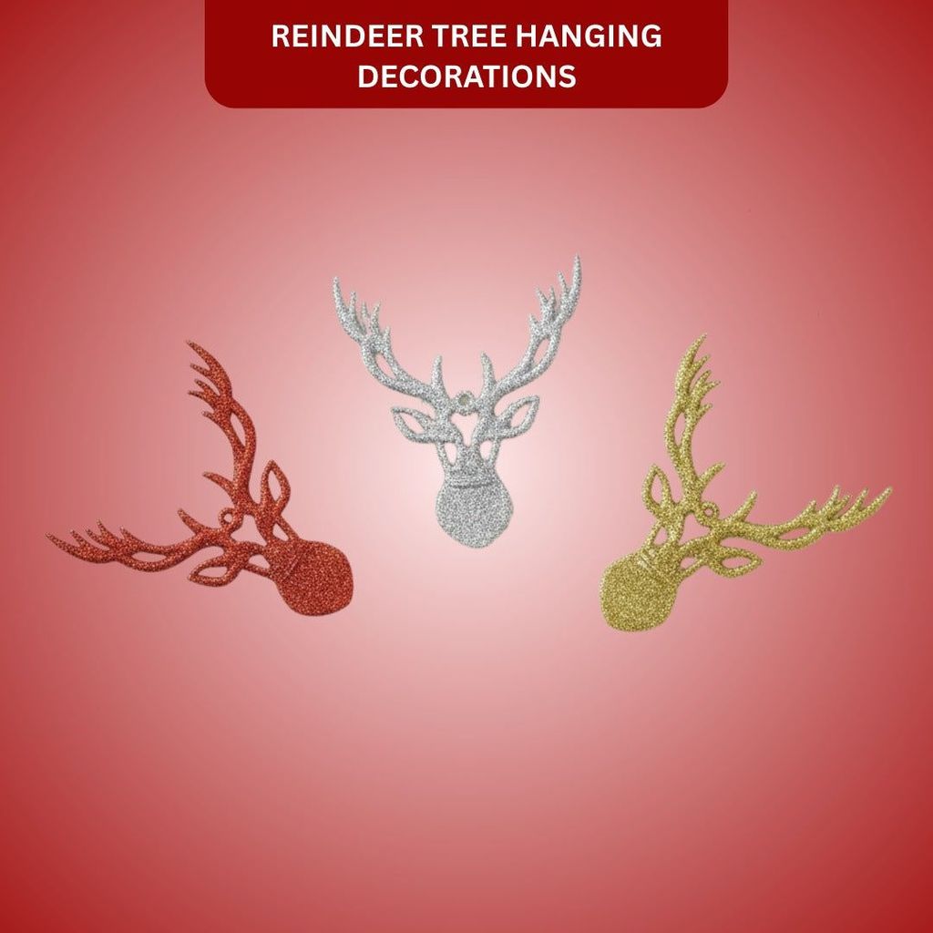 Reindeer Tree Hanging Decorations - 3PC - Party and Festive Needs | Buy online on ZillyBuy