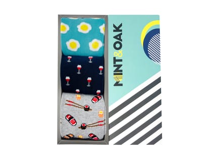 Tasty Toes Set-of-3 Crew Socks for Men