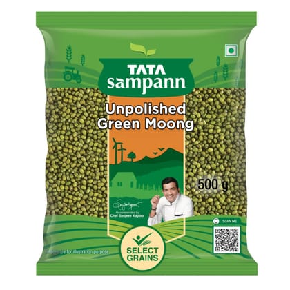 Tata Sampann Unpolished Green Moong Dal (Whole), 500gm