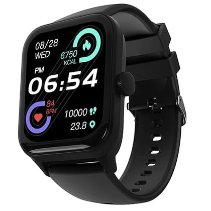 uWear Javelin 2.01 HD IPS Display, Bluetooth Calling, 200+ Watch Faces,100+ Sports Mode, Rotating Crown, Heart & SpO2 Monitoring, AI Voice Assistance, Water Resistant Smartwatch (Black)