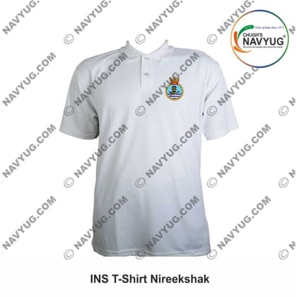 ArmyNavyAir INS Nireekshak T-Shirt (Small) | Embroidered Navy Emblem | Casual & Defence Wear