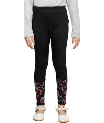 IndiWeaves Pack of 1 Girls Woollen Leggings ( Black )