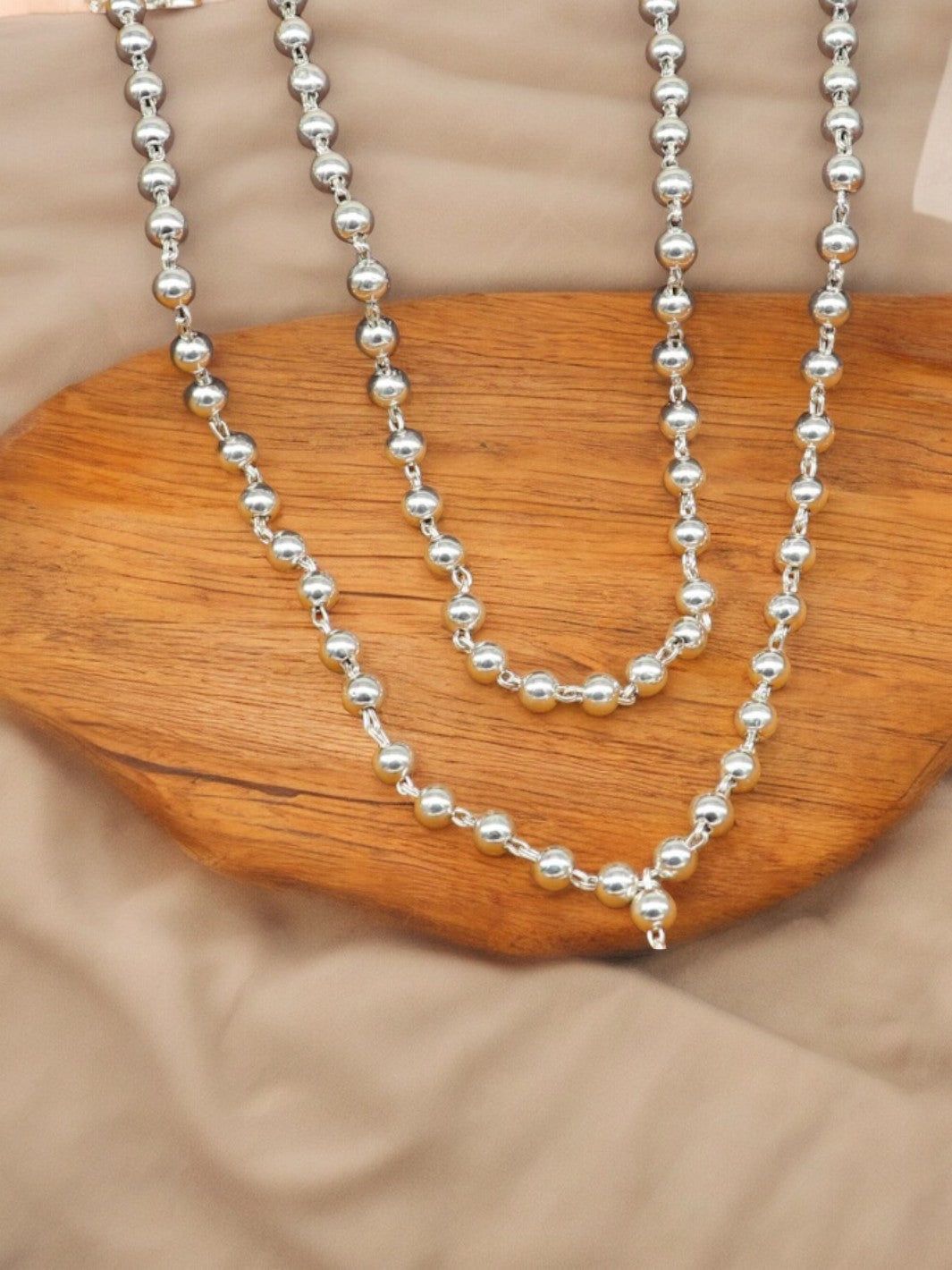 Solid beads chain Japp Mala (108+3 beads)-30 inch round