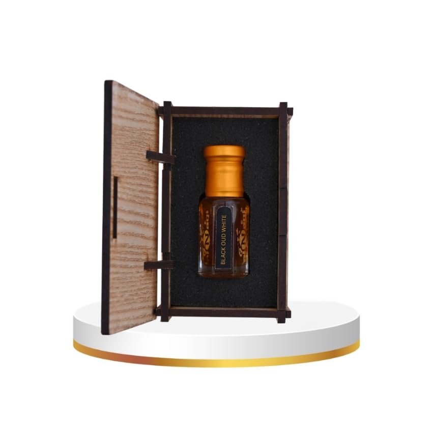alnaqi fragrances Black-Oud-White 12ml - Premium Black-Oudh-Perfume, No Alcohol Best-Oud-Fragrance, Long Lasting Arabian-White-Oud, Original Men-Itra