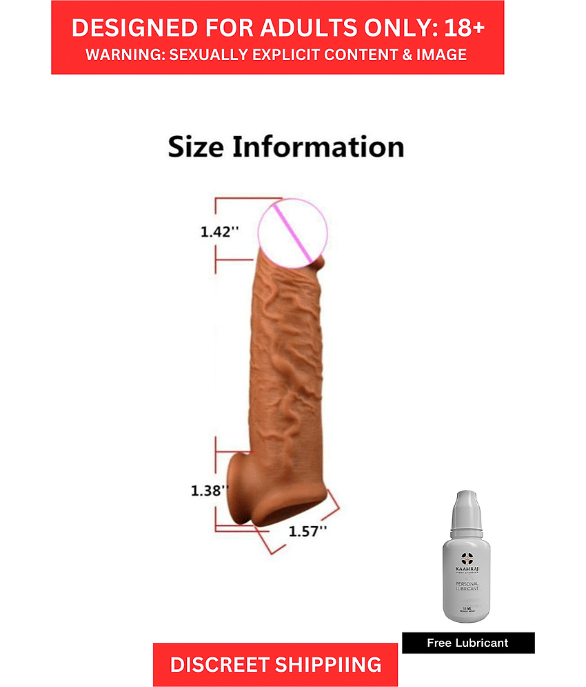 2 Inch Extension Reusable Double Hole Penis Sleeve For Men By Naughty Nights + Free Lubricant