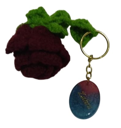 Custom Resin Name Keychain with Qureshiya Rose