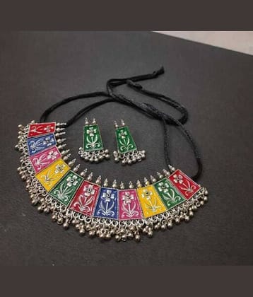 Samridhi DC Silver Alloy Necklace Set ( Pack of 1 )