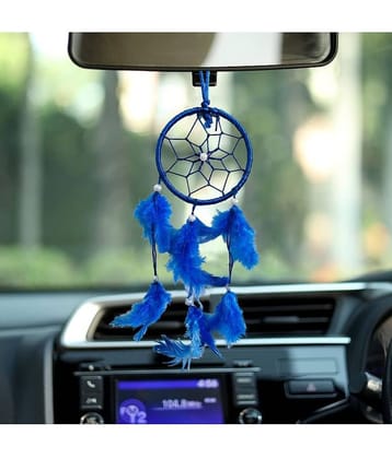 Zyozi ® Colorful Blue Dream Catchers for Wall Hanging, Handmade Feather Dream Catchers for Home Decorations, Wall Hanging for Kids Room, Car, Balcony, Office