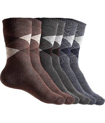 Texlon - Multicolor Woollen Men's Mid Length Socks ( Pack of 3 )