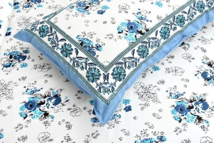 3001-Hometrade India-Standard King Size (90*108 Inches) Double Bedsheet With 2 Pillow Cover-RJ-14-Jaipur lining-3684