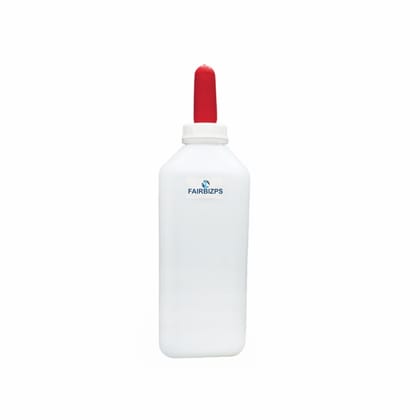 FAIRBIZPS Calf Feeding Milk Bottle, Milk Feeding Bottle for Calf with Nipple, Calf Feeding Bottle White, 2 Liter pac of 3