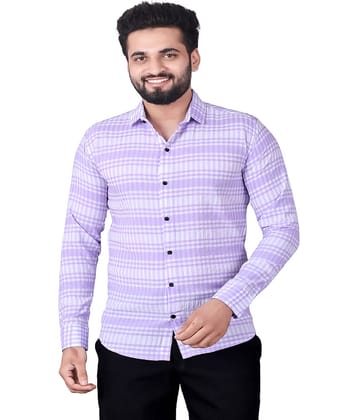 JEEVAAN - THE PERFECT FASHION Cotton Blend Slim Fit Checks Full Sleeves Men's Casual Shirt - Grey ( Pack of 1 )