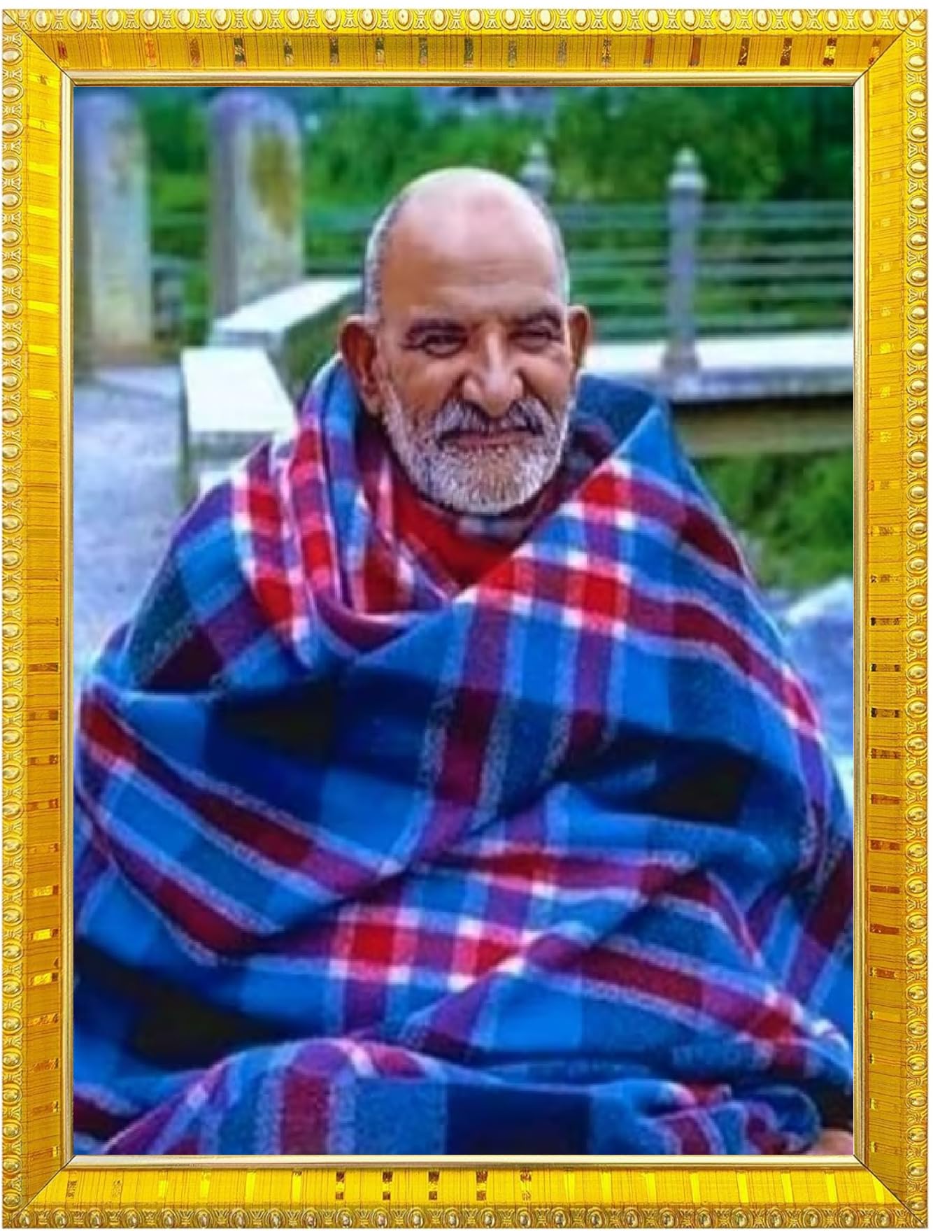NOKKES Neem Karoli Baba Neev Karori baba Photo Frames Religious Photo frame 5X7 Inch Photo Frame_W42