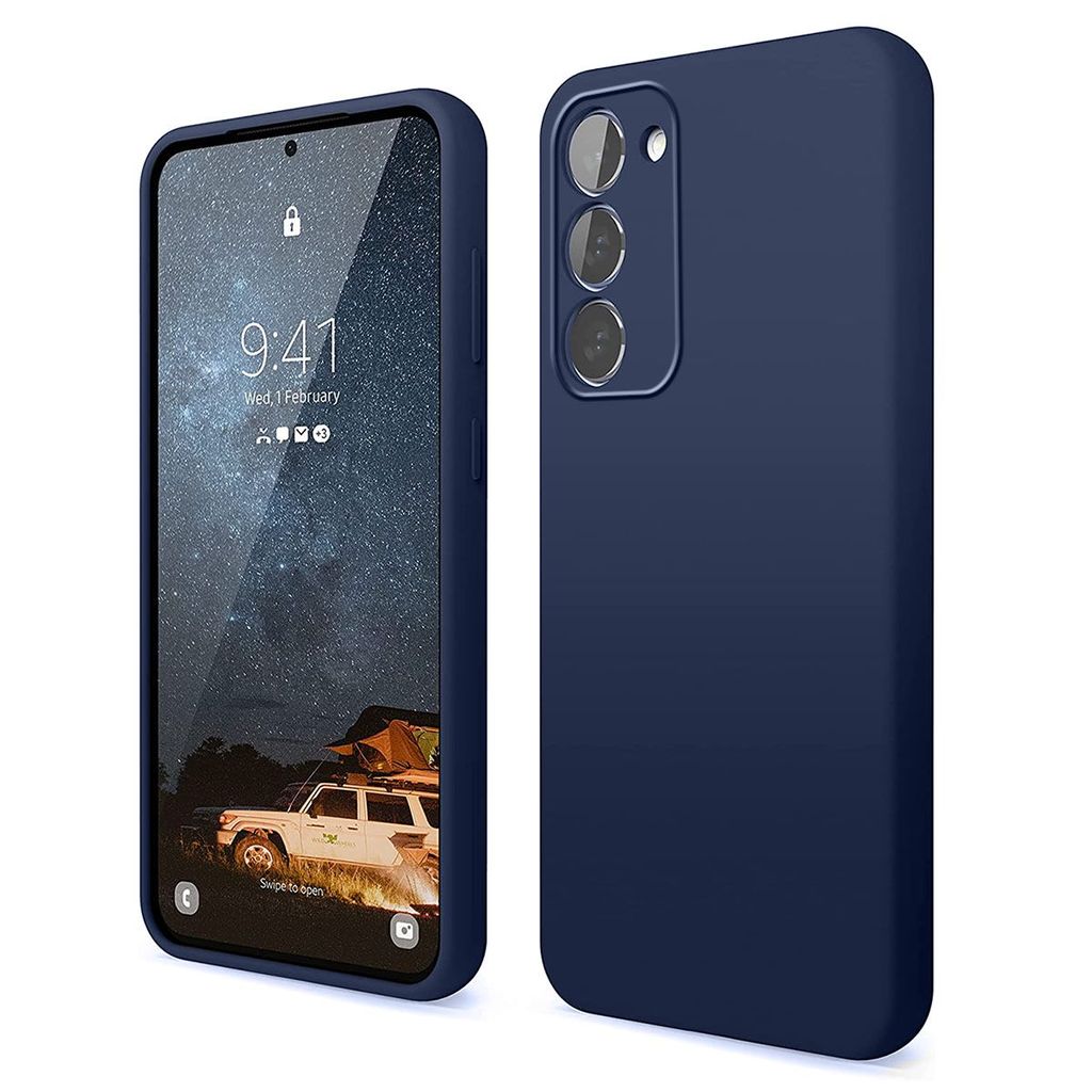 LIRAMARK Liquid Silicone Soft Back Cover Case for Samsung Galaxy S22 Plus (Red)