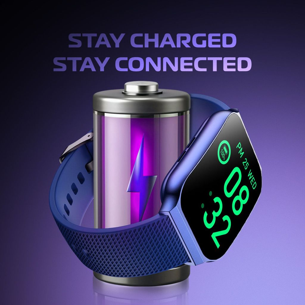 CELLECOR E3 Rise 2.01" HD Curved Display Smart Watch, Bluetooth Calling, 100+ Watch Faces, 100+ Sports Modes, Health Suite, Voice Assistance (Blue)