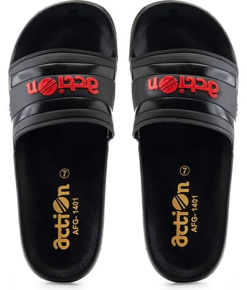 Action Black Men's Slide Flip Flop
