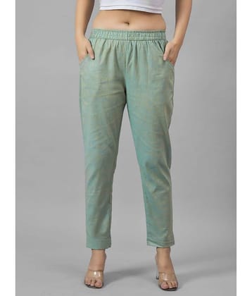 QuaClo - Mint Green Cotton Regular Women's Casual Pants ( Pack of 1 )