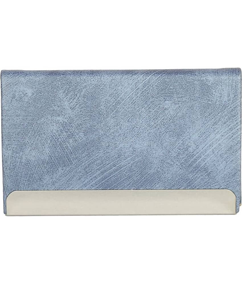 STYLE SHOES Blue Metal  Men And Women Card Holder,6 Card Holder