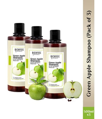 Richfeel Green Apple Shampoo 500 Ml Pack of 3