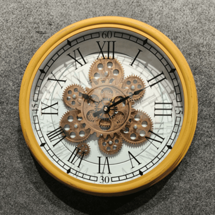 Royal Metal Gear Mechanical Clock Style 24-Antique / Dia: 14 inch / Metal