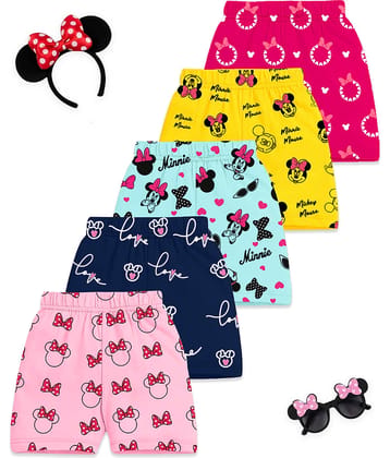 Kuchipoo Pack of 5 Girls Cotton Blend Shorts ( Multicolor 1 )