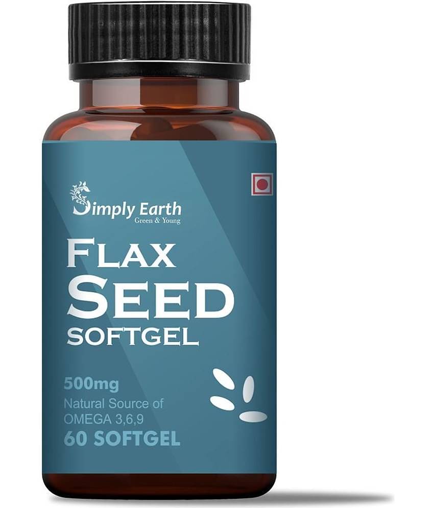 Simply Earth Cold Pressed Flax Seeds Oil Omega With Extra Virgin Oil - 60 Capsules
