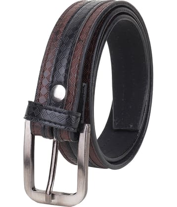 Zacharias Boy's Synthetic Leather Belt for kids kb_22 (Brown & Black; 6-10 Years) (Pack of 1)