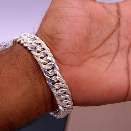 7 to 8.5" solid long Vintage antique cuban link chain 925 sterling silver bracelet, excellent unisex gifting custom made jewelry from india sbr151-7  inches