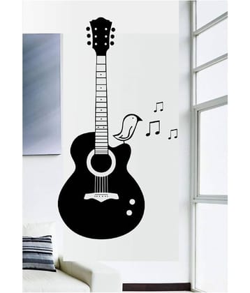 Asmi Collection Feel The Music with Guitar Musical Wall Sticker ( 7 x 40 cms )
