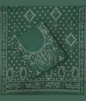 KANI Unstitched Woollen Embroidered Dress Material - Green ( Pack of 1 )
