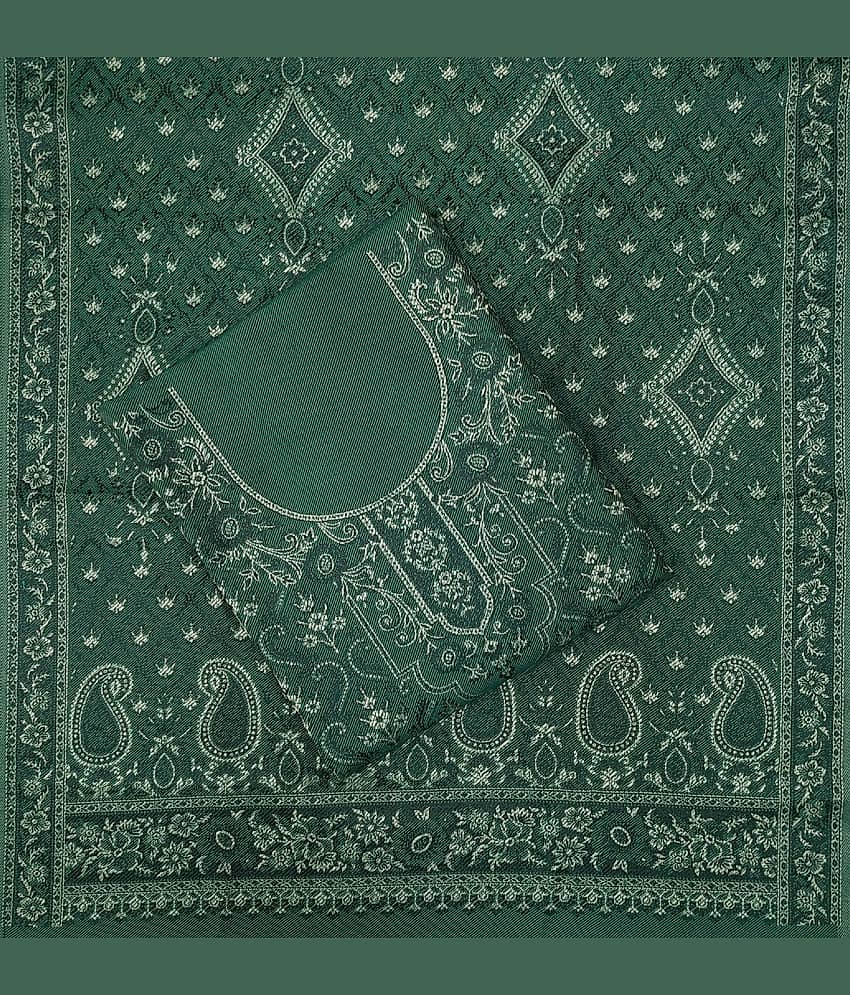 KANI Unstitched Woollen Embroidered Dress Material - Green ( Pack of 1 )