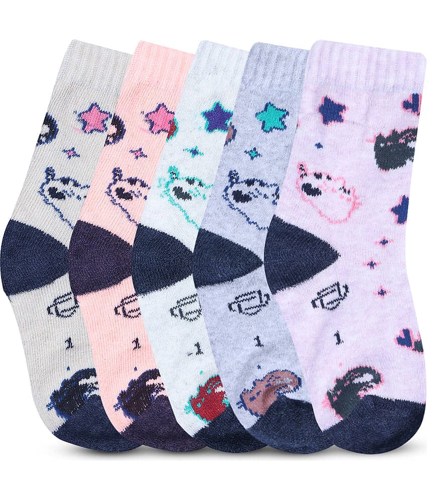 Dollar Multicolor Cotton Blend Boy's Ankle Length Socks ( Pack of 5 )