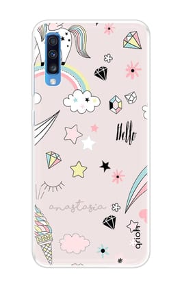 Unicorn Doodle Soft Cover For Samsung Galaxy A70