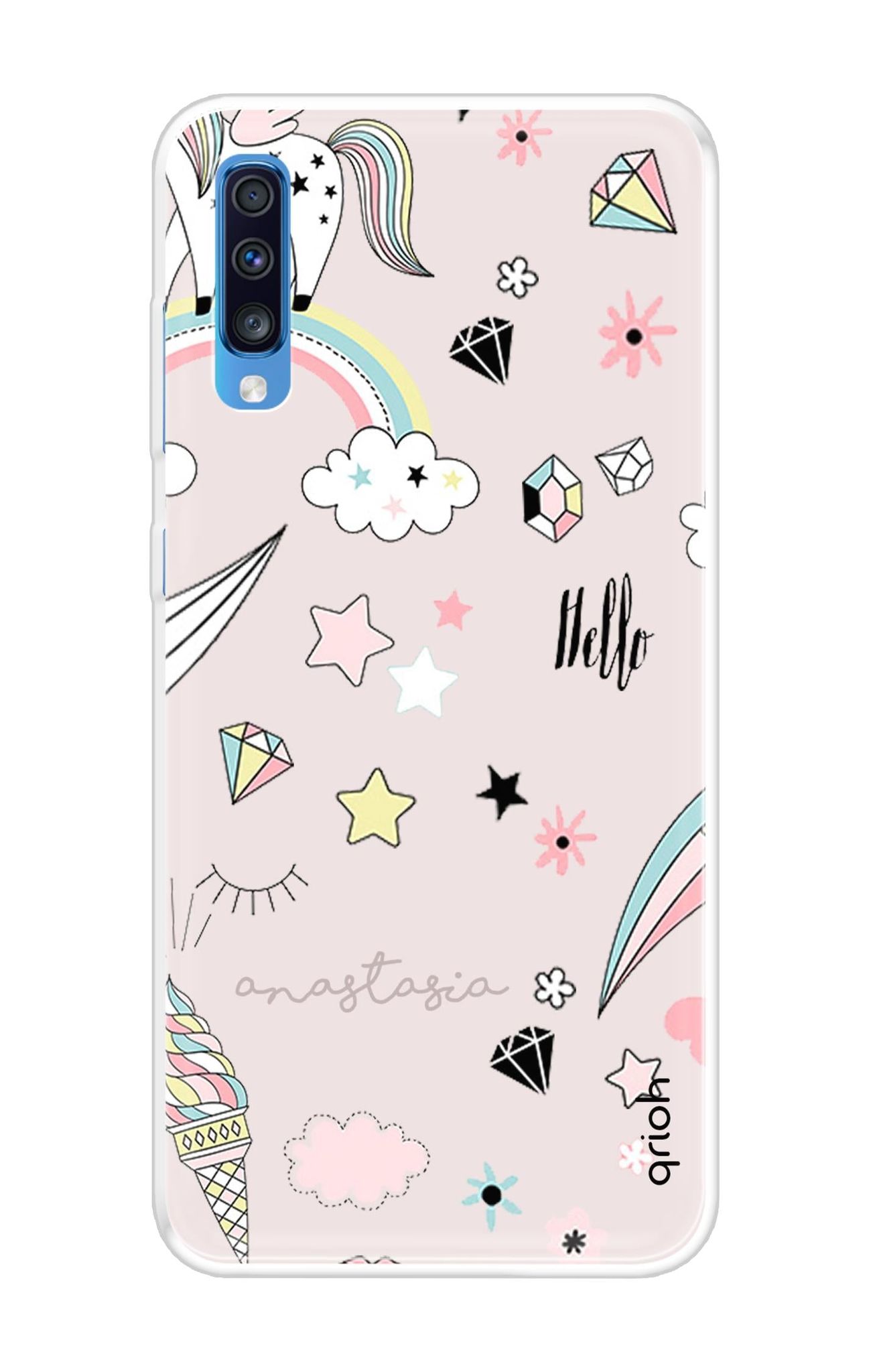 Unicorn Doodle Soft Cover For Samsung Galaxy A70