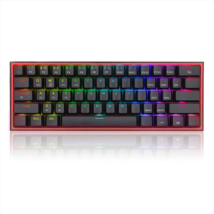 Redragon Fizz Pro K616 - 60% Wired+2.4ghz+Bt Mechanical Keyboard Black (Red Switch)