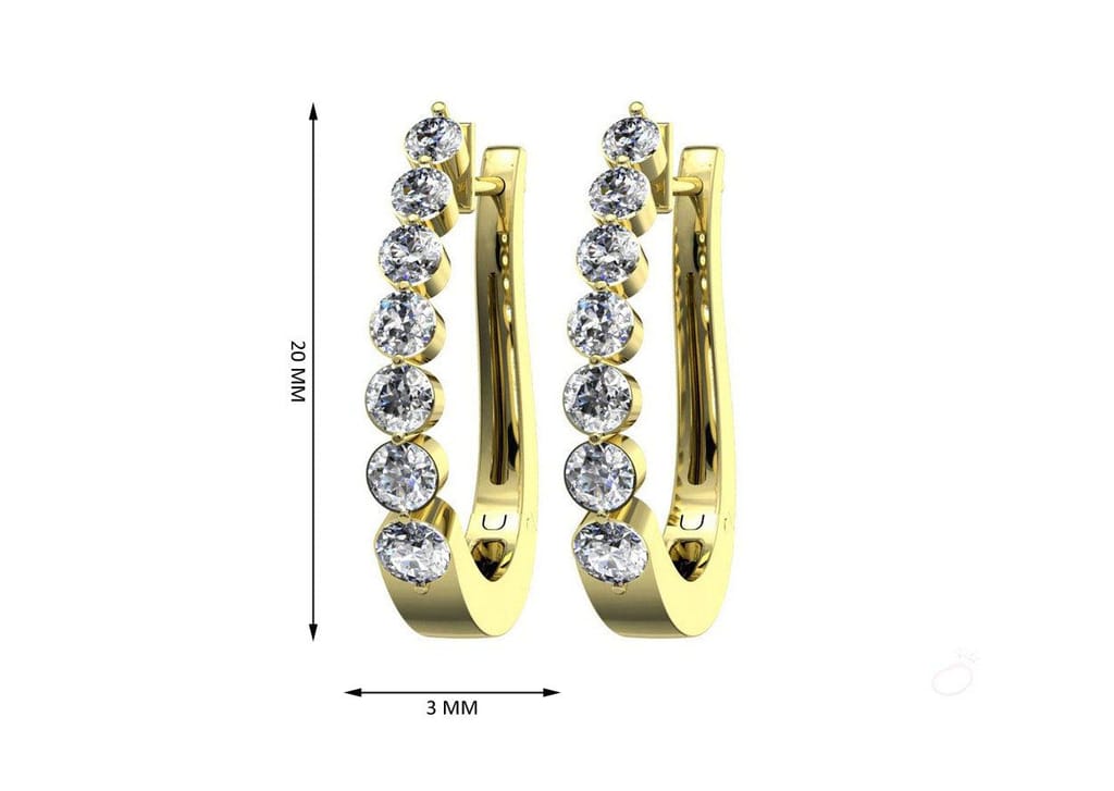 7 Stone Classic Hoop Earrings