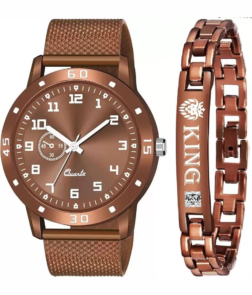 Shivark Brown Silicon Analog Men's Watch