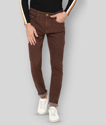 Urbano Fashion - Brown Cotton Blend Slim Fit Men's Jeans ( Pack of 1 )