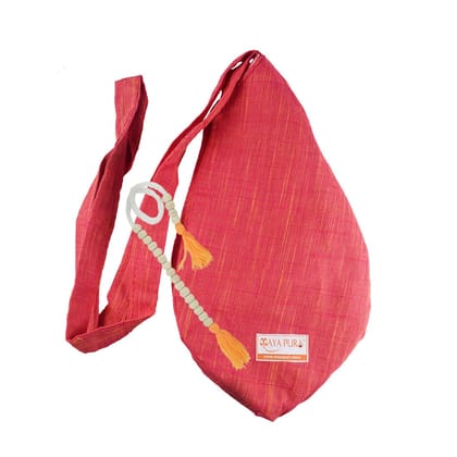 MAYAPURI Cotton Chanting Bag/Japa Mala Bag with Sakshi Mala Counter for Daily Mantra Jaap (Ruby Red)